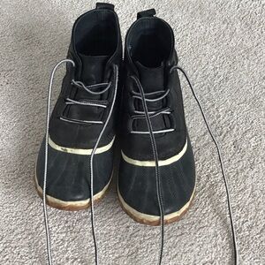 Sorel Black and Cream Lace-Up Women's Boots